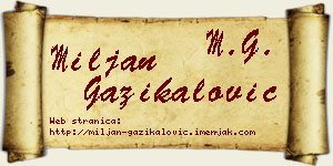 Miljan Gazikalović vizit kartica